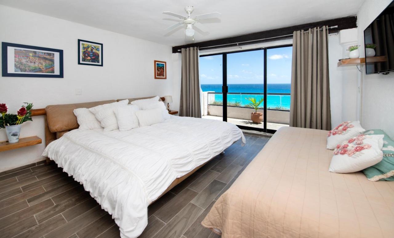 Apartmán Cozy Ocean Front Penthouse At Marlin Beach Cancún Exteriér fotografie