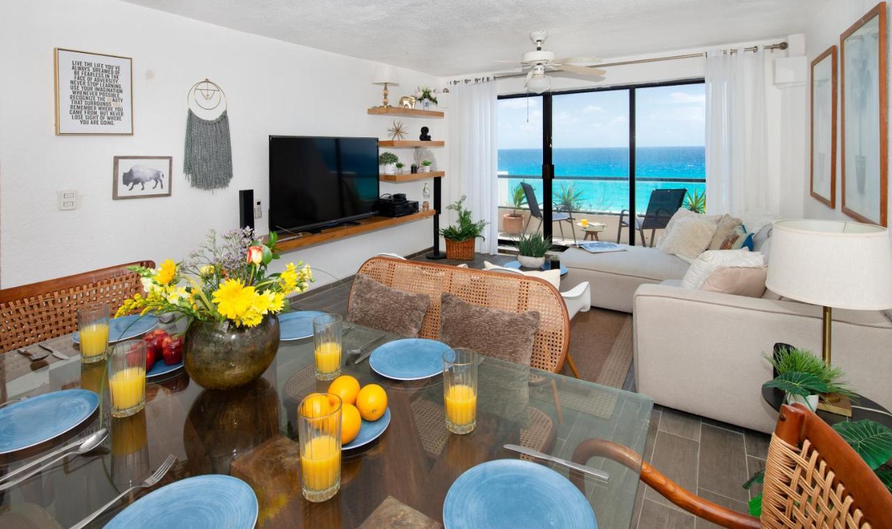 Apartmán Cozy Ocean Front Penthouse At Marlin Beach Cancún Exteriér fotografie