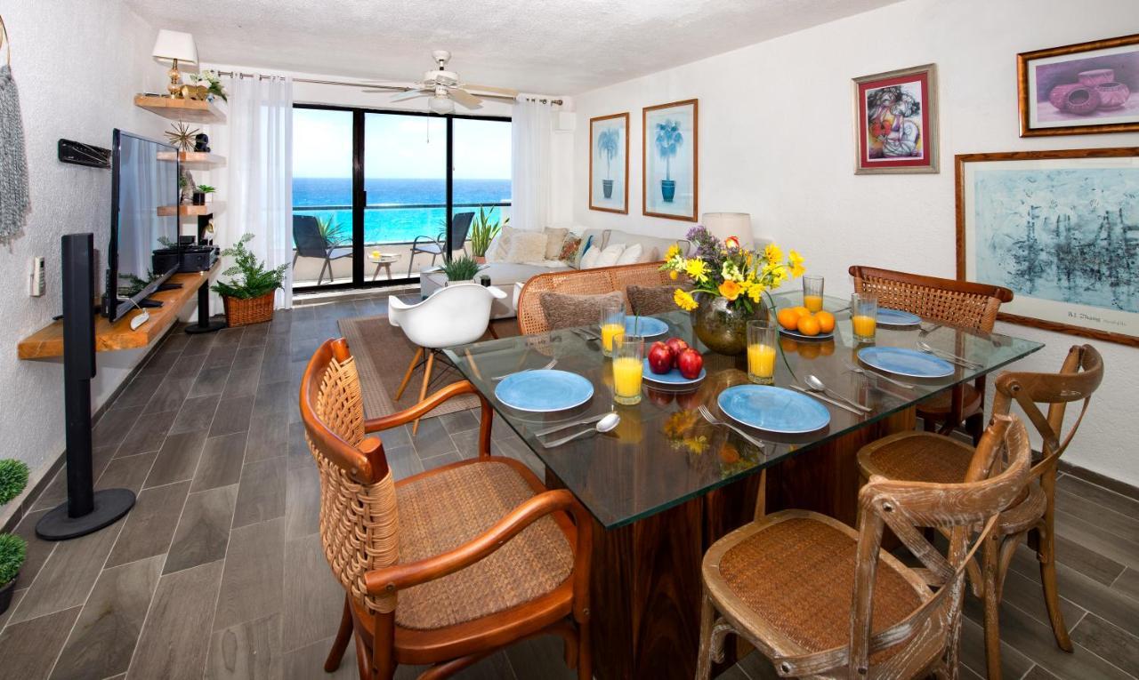 Apartmán Cozy Ocean Front Penthouse At Marlin Beach Cancún Exteriér fotografie